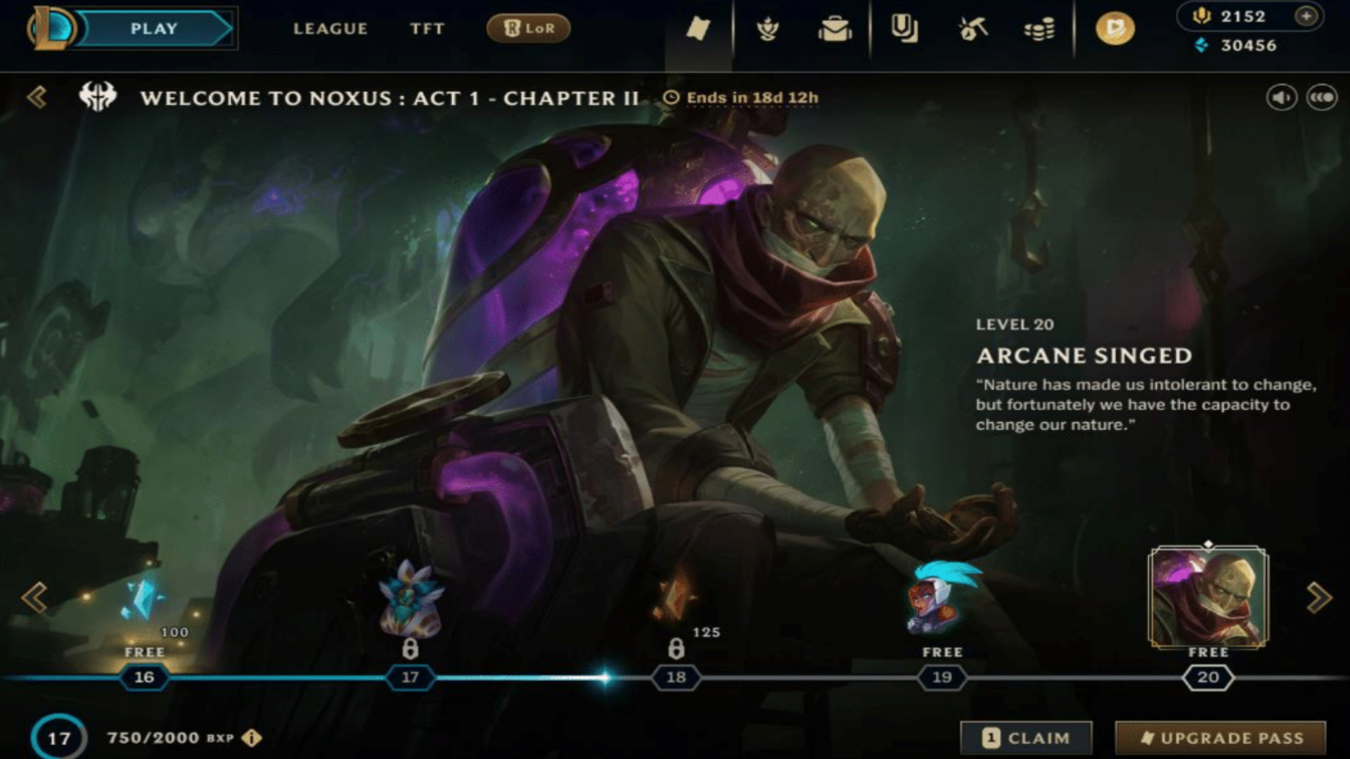 Arcane Noxus battle pass screenshot reference