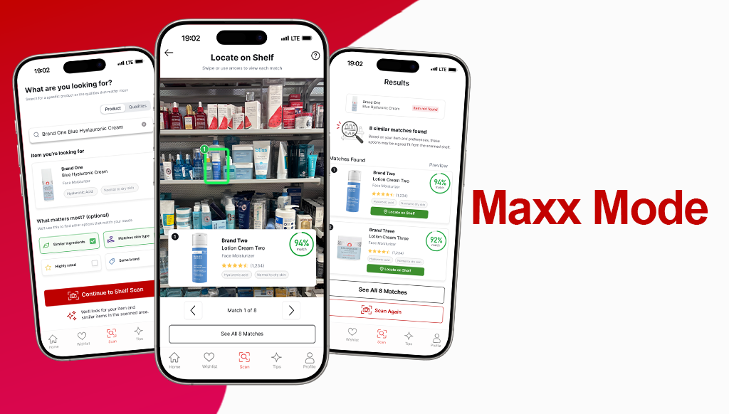 Maxx Mode – AI Shelf Scanner app UI
